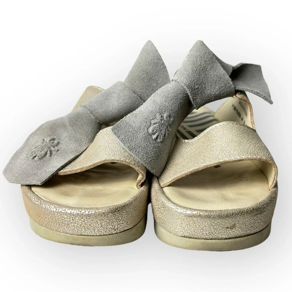 Fly London Bade  Bow Mule Pearl/Concrete 36 - Picture 5 of 10